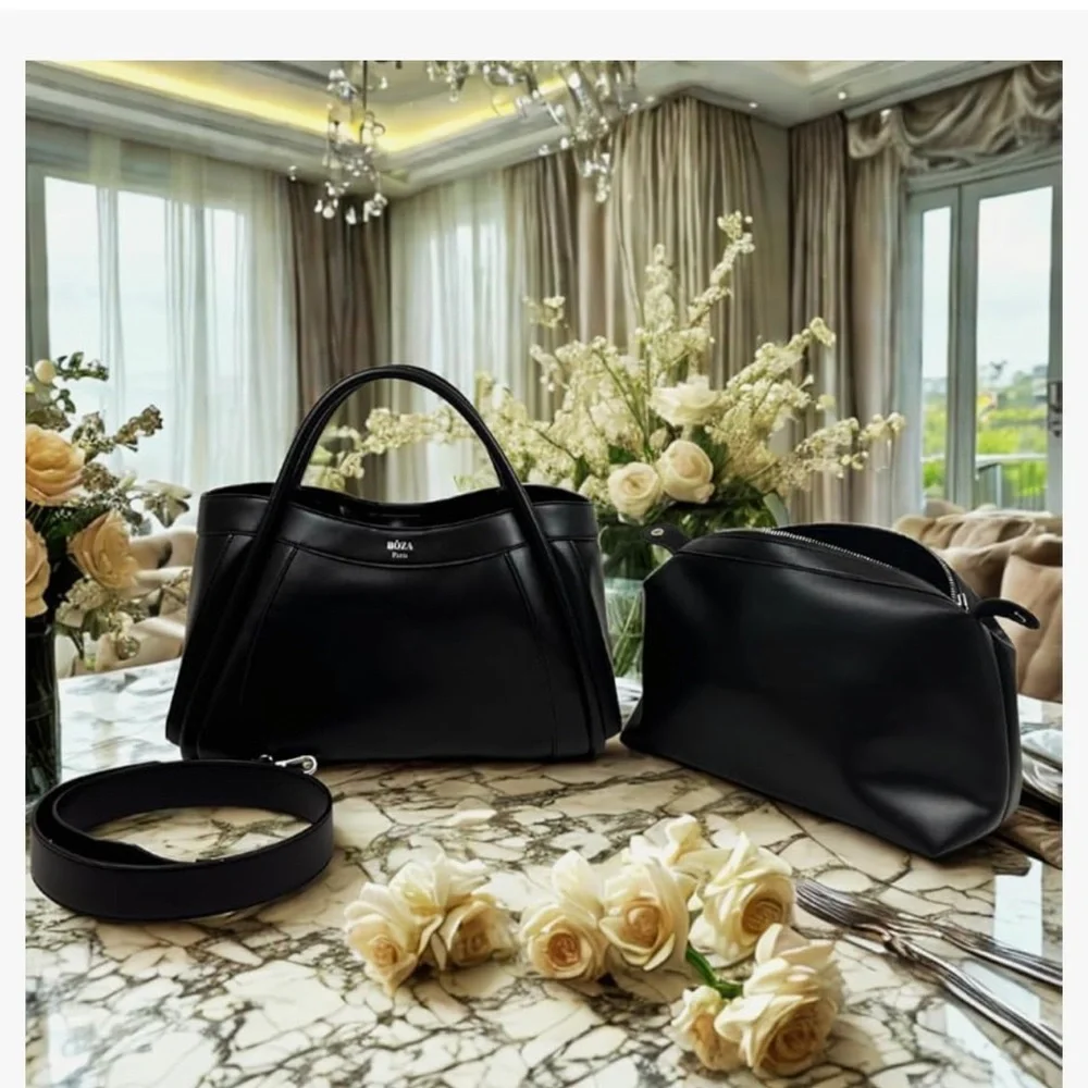 Boza Paris Black Women's Handbag vegan leather - Picture 3 of 6